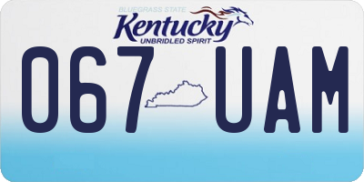 KY license plate 067UAM