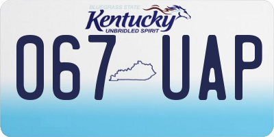 KY license plate 067UAP