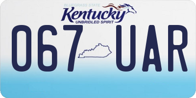 KY license plate 067UAR