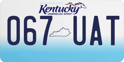 KY license plate 067UAT