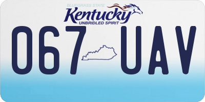 KY license plate 067UAV