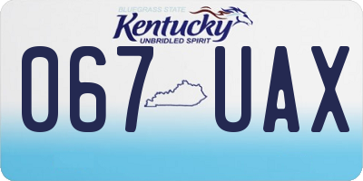 KY license plate 067UAX