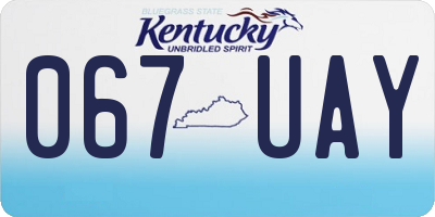 KY license plate 067UAY