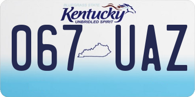 KY license plate 067UAZ