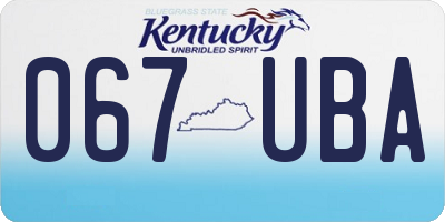 KY license plate 067UBA