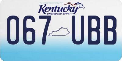 KY license plate 067UBB
