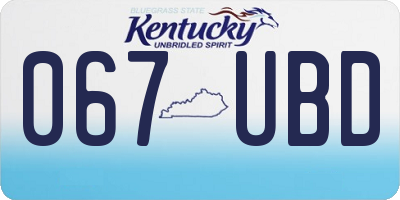 KY license plate 067UBD