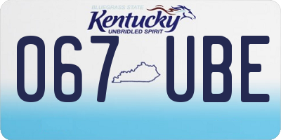 KY license plate 067UBE