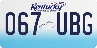 KY license plate 067UBG