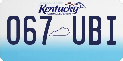KY license plate 067UBI
