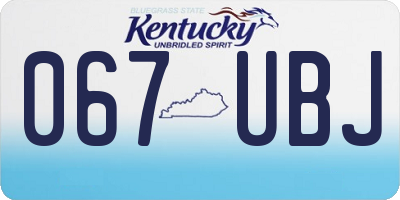 KY license plate 067UBJ