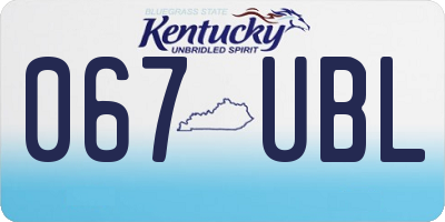 KY license plate 067UBL