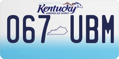 KY license plate 067UBM