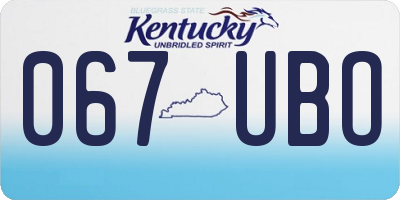 KY license plate 067UBO