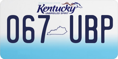 KY license plate 067UBP