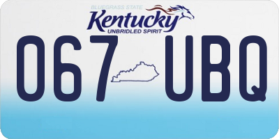 KY license plate 067UBQ