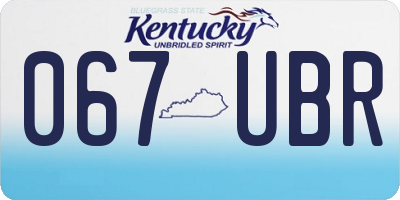 KY license plate 067UBR