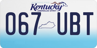 KY license plate 067UBT