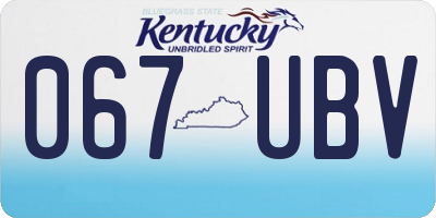 KY license plate 067UBV