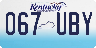 KY license plate 067UBY