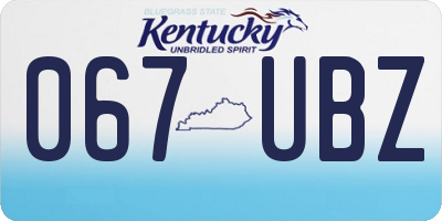 KY license plate 067UBZ