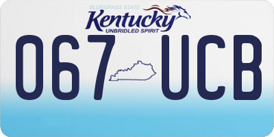 KY license plate 067UCB