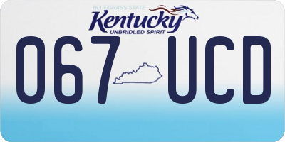 KY license plate 067UCD
