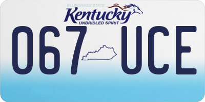 KY license plate 067UCE