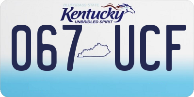 KY license plate 067UCF