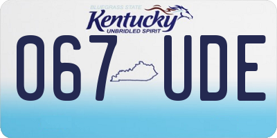 KY license plate 067UDE