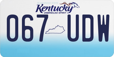 KY license plate 067UDW