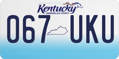 KY license plate 067UKU