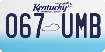 KY license plate 067UMB