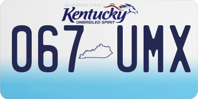 KY license plate 067UMX
