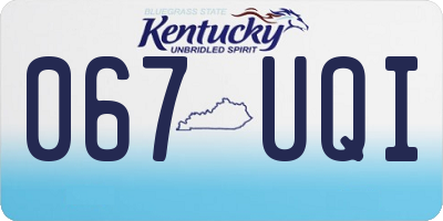 KY license plate 067UQI