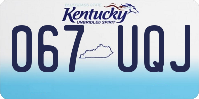 KY license plate 067UQJ