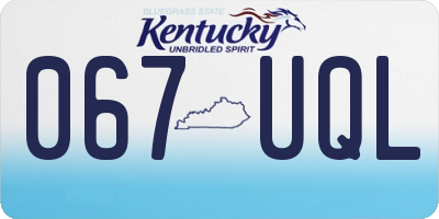 KY license plate 067UQL