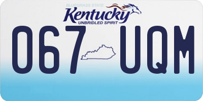 KY license plate 067UQM