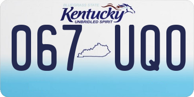 KY license plate 067UQO