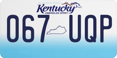 KY license plate 067UQP