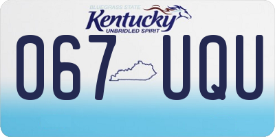 KY license plate 067UQU
