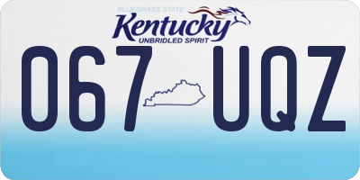 KY license plate 067UQZ