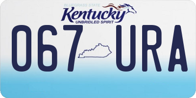 KY license plate 067URA
