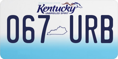 KY license plate 067URB
