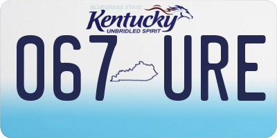 KY license plate 067URE