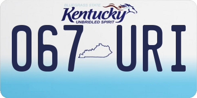 KY license plate 067URI