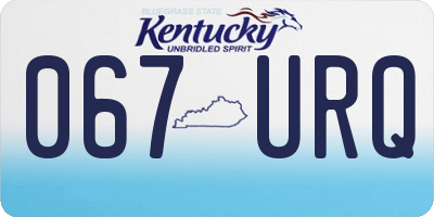 KY license plate 067URQ