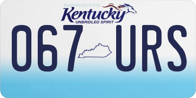 KY license plate 067URS