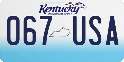 KY license plate 067USA