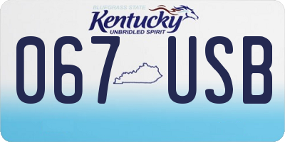 KY license plate 067USB